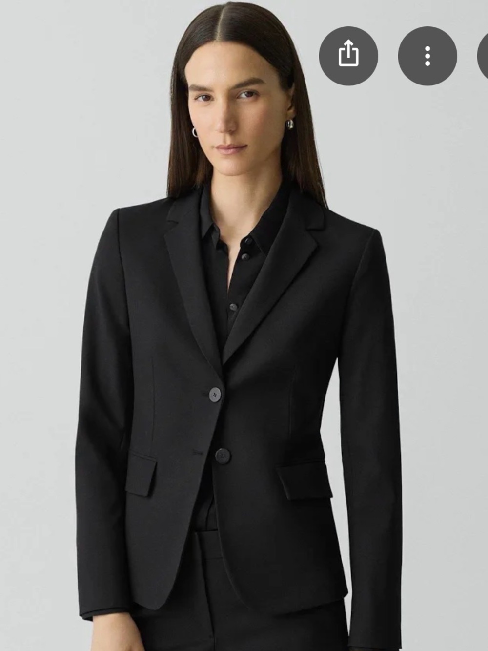 Theory Black Wool-Blend Blazer size 18